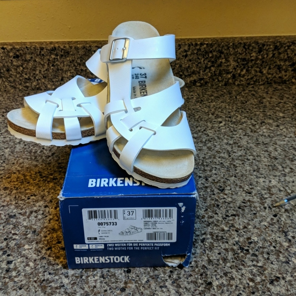 White ladies Birkenstock sandals